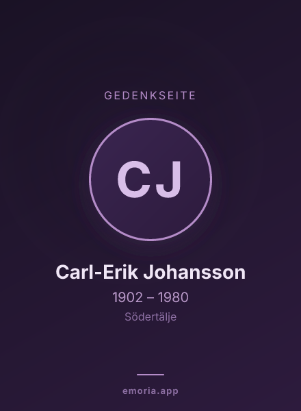 Gedenkportrait von Carl-Erik Johansson