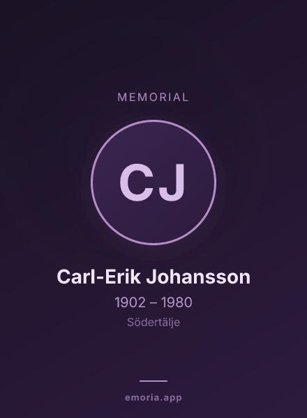 Memorial portrait of Carl-Erik Johansson