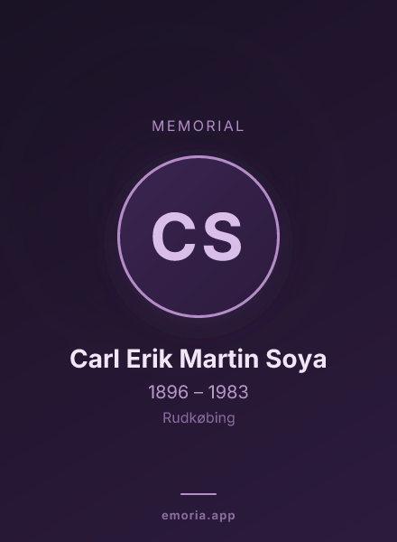 Memorial portrait of Carl Erik Martin Soya