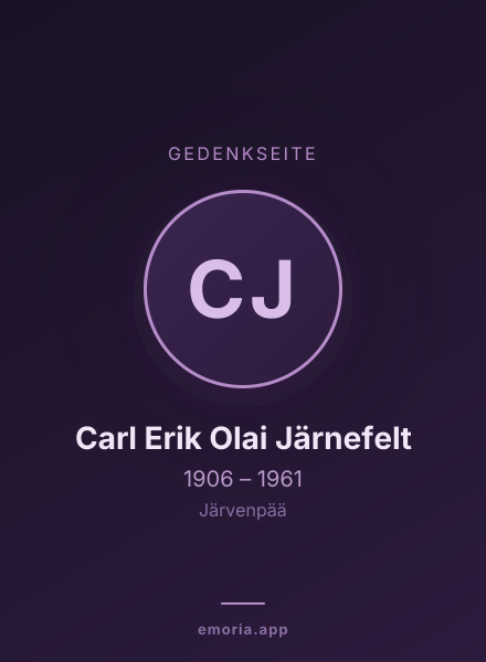 Gedenkportrait von Carl Erik Olai Järnefelt