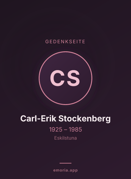 Gedenkportrait von Carl-Erik Stockenberg