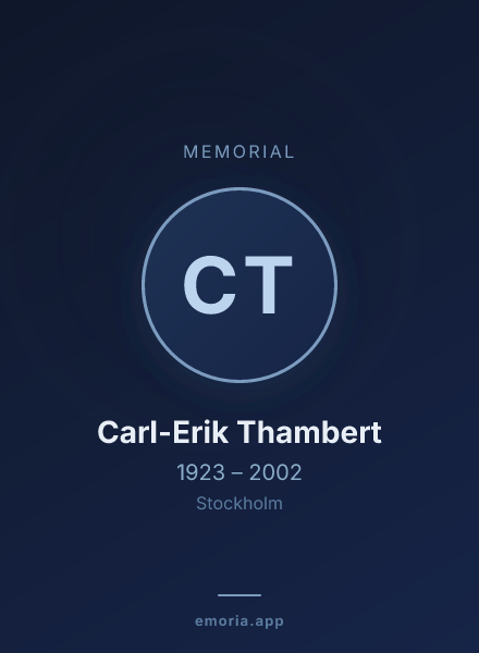 Memorial portrait of Carl-Erik Thambert