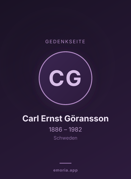 Gedenkportrait von Carl Ernst Göransson