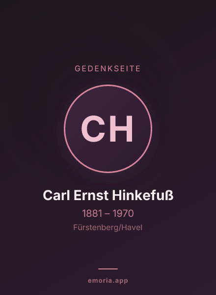 Gedenkportrait von Carl Ernst Hinkefuß
