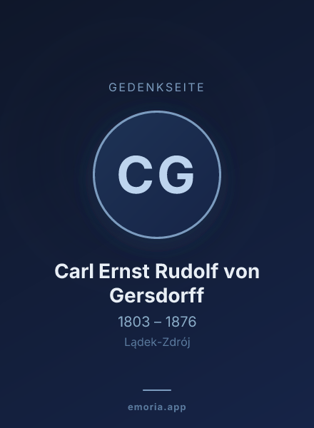 Gedenkportrait von Carl Ernst Rudolf von Gersdorff