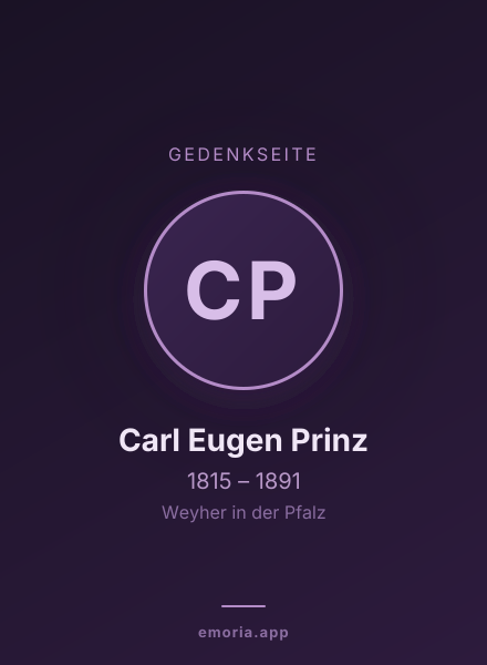 Gedenkportrait von Carl Eugen Prinz