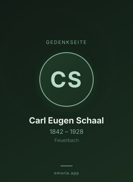 Gedenkportrait von Carl Eugen Schaal