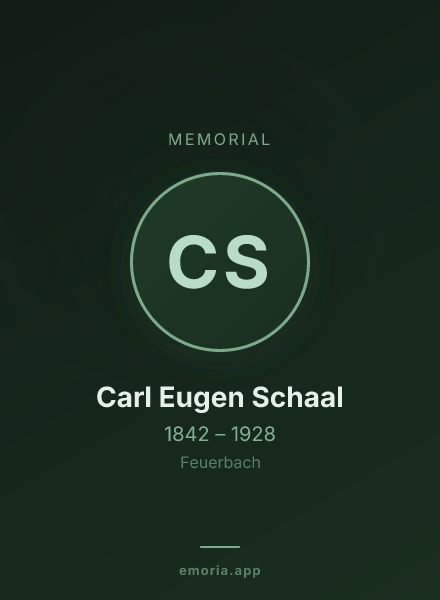 Memorial portrait of Carl Eugen Schaal