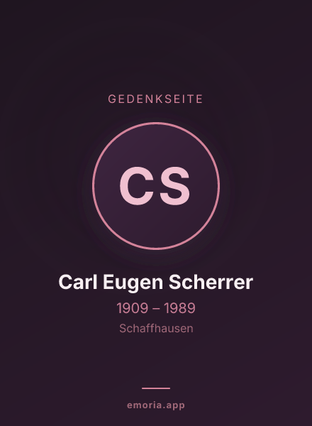 Gedenkportrait von Carl Eugen Scherrer