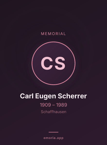 Memorial portrait of Carl Eugen Scherrer