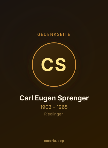 Gedenkportrait von Carl Eugen Sprenger