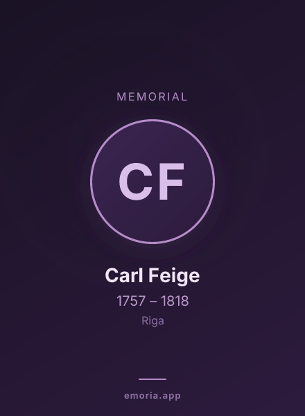 Memorial portrait of Carl Feige