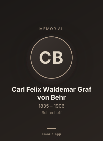 Memorial portrait of Carl Felix Waldemar Graf von Behr