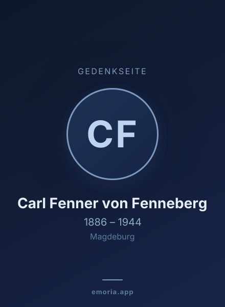 Gedenkportrait von Carl Fenner von Fenneberg