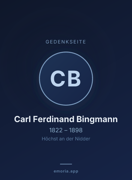Gedenkportrait von Carl Ferdinand Bingmann