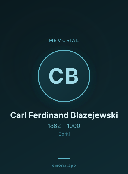 Memorial portrait of Carl Ferdinand Blazejewski