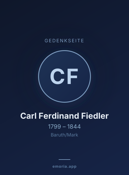 Gedenkportrait von Carl Ferdinand Fiedler