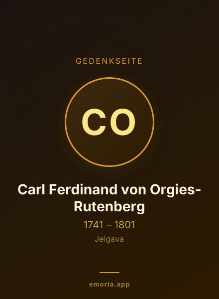 Gedenkportrait von Carl Ferdinand von Orgies-Rutenberg
