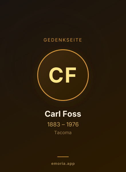Gedenkportrait von Carl Foss