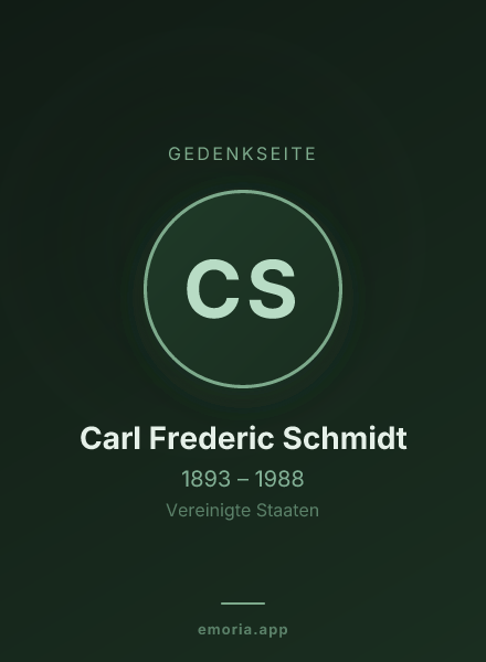 Gedenkportrait von Carl Frederic Schmidt