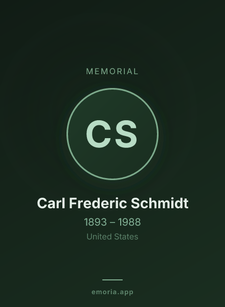 Memorial portrait of Carl Frederic Schmidt