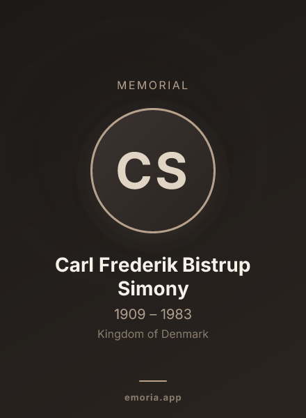 Memorial portrait of Carl Frederik Bistrup Simony