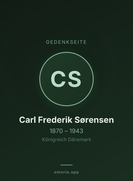 Gedenkportrait von Carl Frederik Sørensen