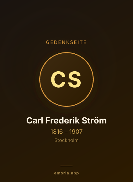 Gedenkportrait von Carl Frederik Ström