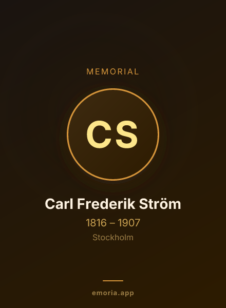 Memorial portrait of Carl Frederik Ström