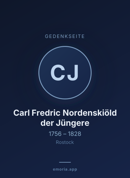 Gedenkportrait von Carl Fredric Nordenskiöld der Jüngere