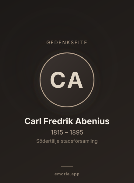 Gedenkportrait von Carl Fredrik Abenius
