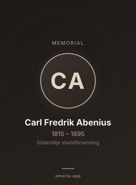 Memorial portrait of Carl Fredrik Abenius