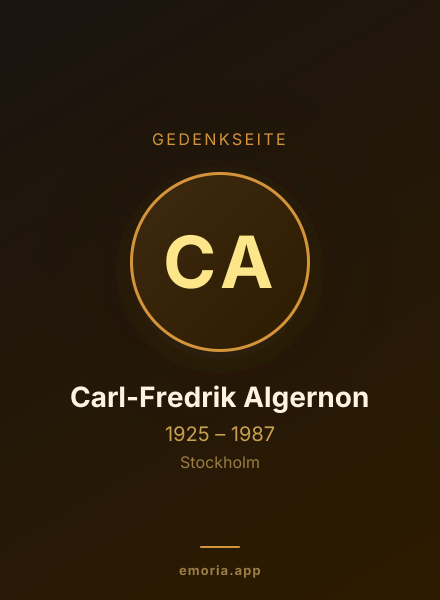Gedenkportrait von Carl-Fredrik Algernon