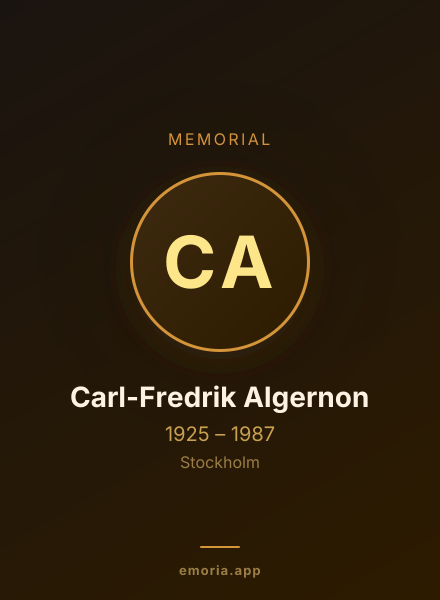 Memorial portrait of Carl-Fredrik Algernon