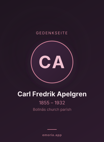 Gedenkportrait von Carl Fredrik Apelgren