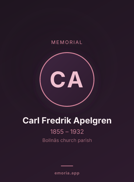 Memorial portrait of Carl Fredrik Apelgren