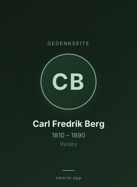 Gedenkportrait von Carl Fredrik Berg