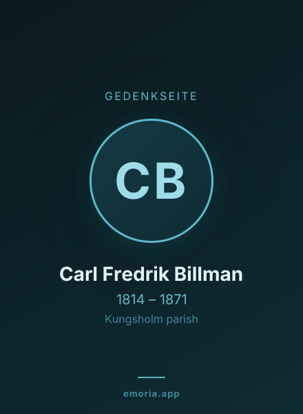 Gedenkportrait von Carl Fredrik Billman