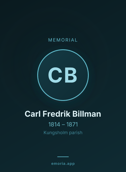 Memorial portrait of Carl Fredrik Billman