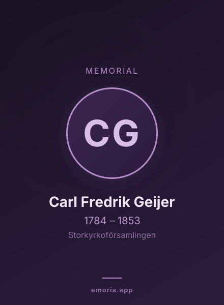 Memorial portrait of Carl Fredrik Geijer