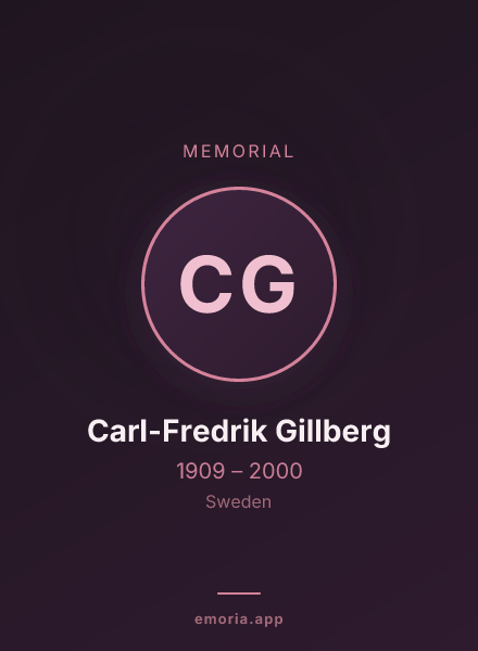 Memorial portrait of Carl-Fredrik Gillberg