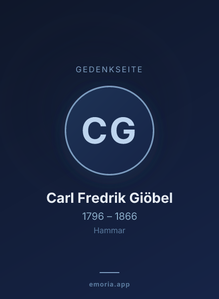 Gedenkportrait von Carl Fredrik Giöbel
