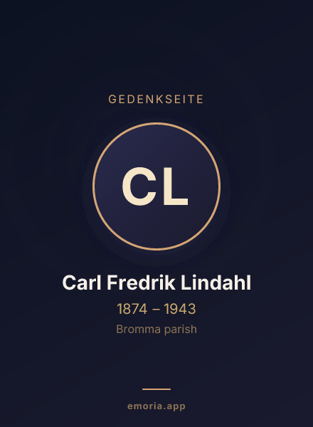 Gedenkportrait von Carl Fredrik Lindahl