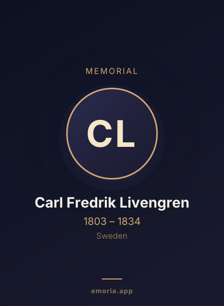 Memorial portrait of Carl Fredrik Livengren