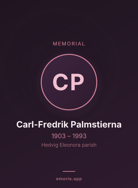 Memorial portrait of Carl-Fredrik Palmstierna