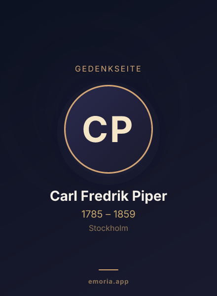 Gedenkportrait von Carl Fredrik Piper