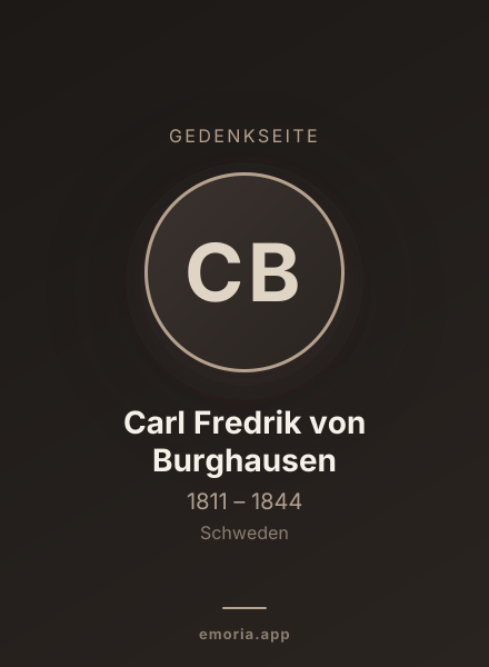 Gedenkportrait von Carl Fredrik von Burghausen