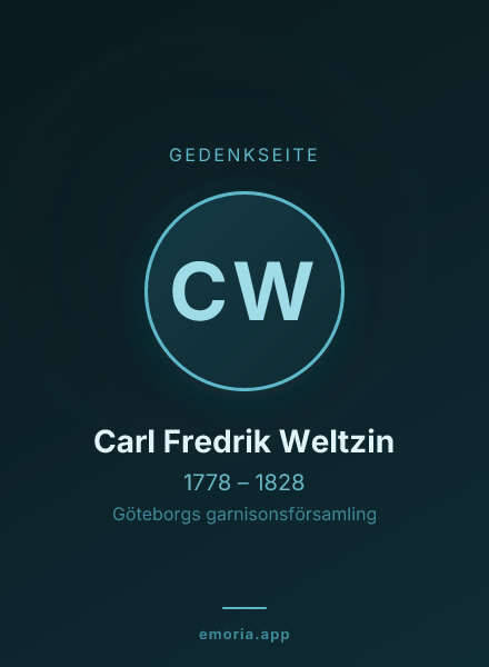 Gedenkportrait von Carl Fredrik Weltzin