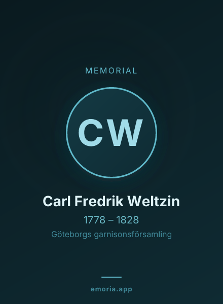 Memorial portrait of Carl Fredrik Weltzin
