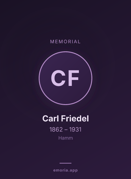 Memorial portrait of Carl Friedel